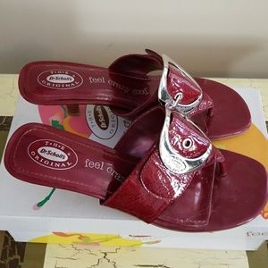 Dr. Scholl's Red Patent Leather Sandals